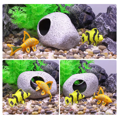 UXCELL Fish Tank Hideaway Rock Cave Ceramic Aquarium Decoration Fish Shrimps Shelter Pet Pottery House Canister Accessories