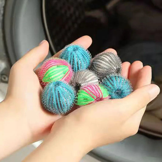 6pcs Nylon Laundry Ball Washing Machine Decontamination Ball Fur Lint Sticking Dedusting Roller Pet Hair Removal Ball in Laundry