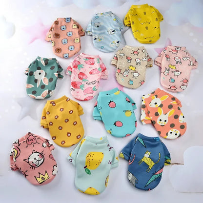 Pet Dog Costume Cute Printed Pet Coat Cotton Soft Pullover Dog Shirt Jacket Sweatshirt Hoodie Cat Clothes Suit Sweater Outfit