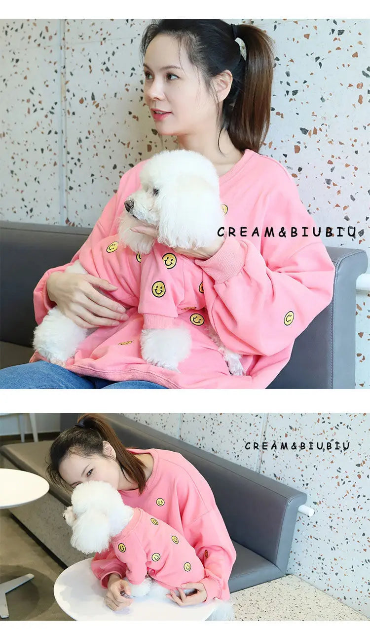 Dog Hoodie Dog Costume Pet Clothes Dog Clothes for Parent-child Wear Spring and Autumn Parent-child Wear Keep Warm Embroidery
