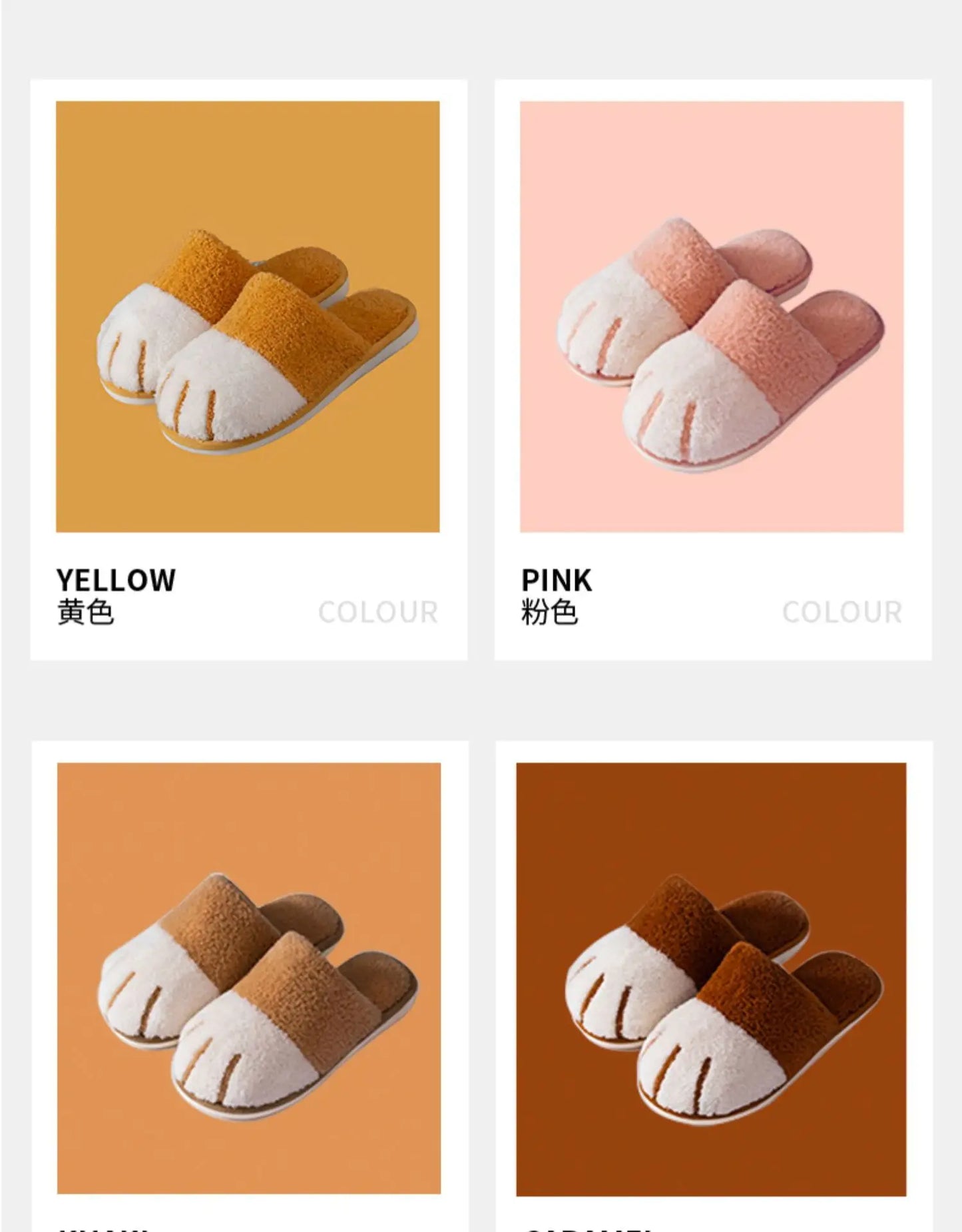 Winter Plush Slippers For Women Warm Cute Cat Paw Designer House Fur Slippers Indoor Bedroom Lovers Indoor Fluffy Shoes