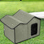 Cat Outdoor House Large Insulated Cat Shelter Waterproof Weatherproof Pet House With Transparent Door Washable Cat Hut For Pets