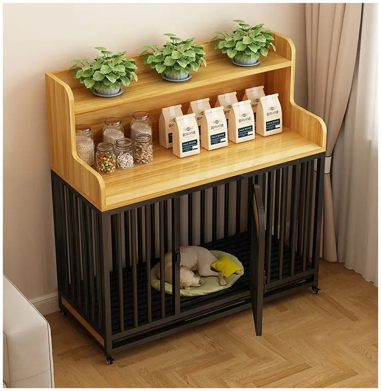 Dog cage household indoor with toilet pulley exquisite workmanship small medium and large dog cage reinforced kennel villa heigh