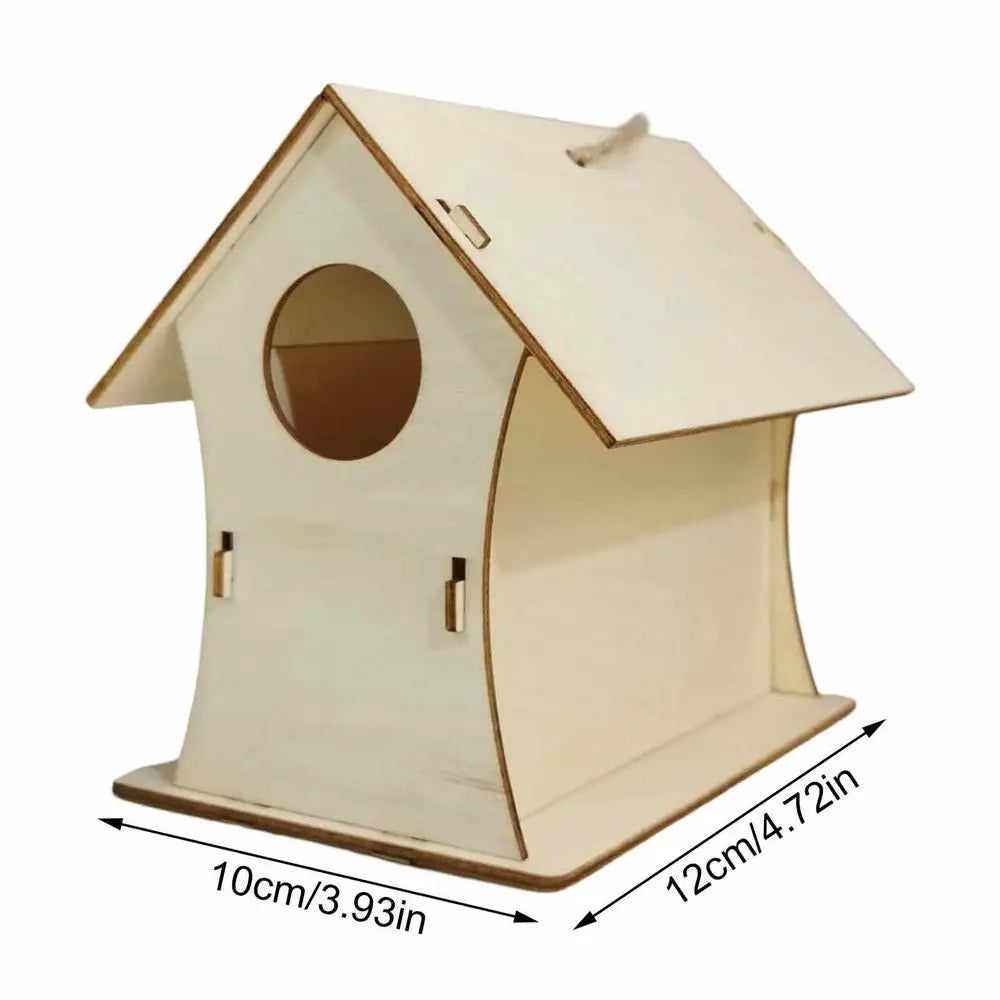 Wooden Birdhouse For Outdoor Hanging Garden Wood Hummingbird Houses Wooden Natural Bird Houses For Wren Swallow Sparrow