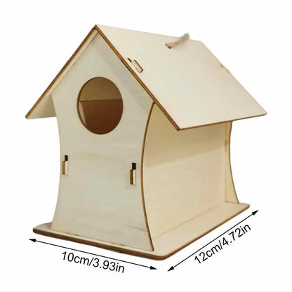 Wooden Birdhouse For Outdoor Hanging Garden Wood Hummingbird Houses Wooden Natural Bird Houses For Wren Swallow Sparrow