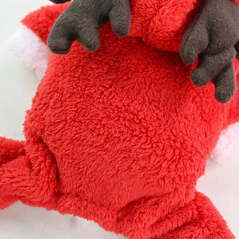 Christmas Dog Clothes Soft Dog Jumpsuit David's Deer Fleece Dog Coat Chihuahua Pug Winter Warm Clothing Xmas New Year Dog Outfit