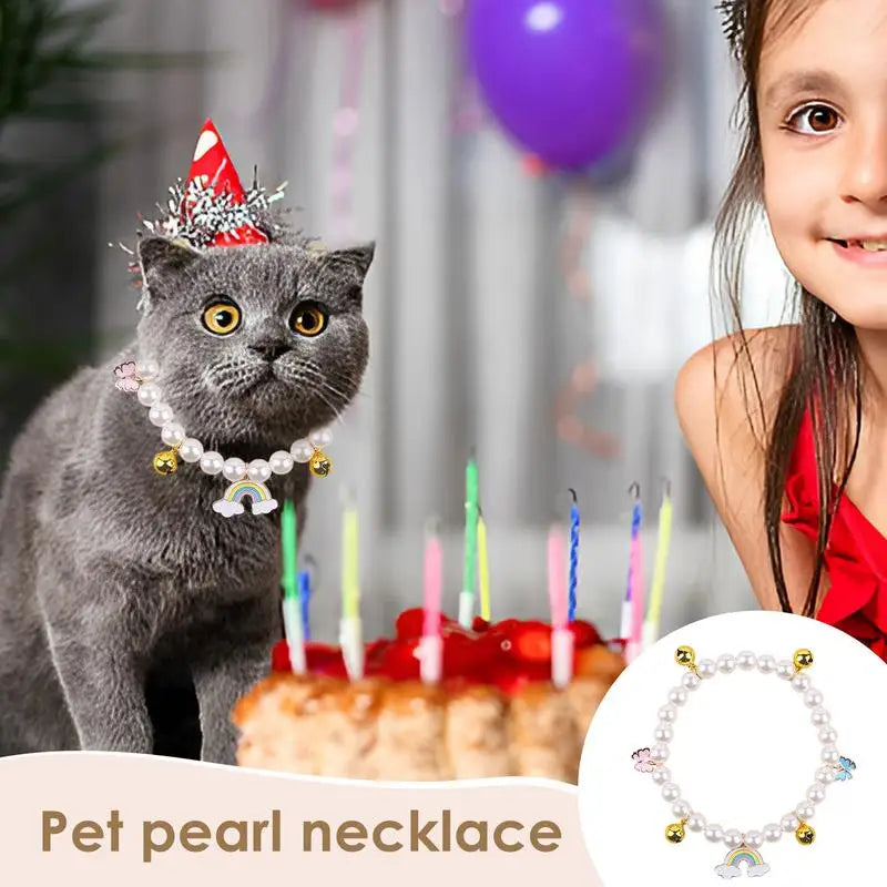 Pearl Dog Collar Pearl Collar For Dogs Pearl Cat Collar Dog Jewelry For Small Dogs Puppy Necklace Adjustable Elegant For Small