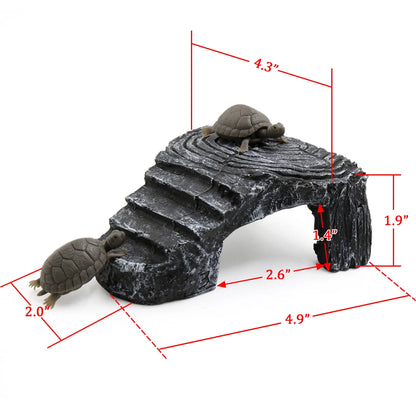 UXCELL Reptile Float Island Turtle Basking Platform Simulated Lawn Aquarium Turtle Ladder Climbing Fish Tank Habitat Accessories