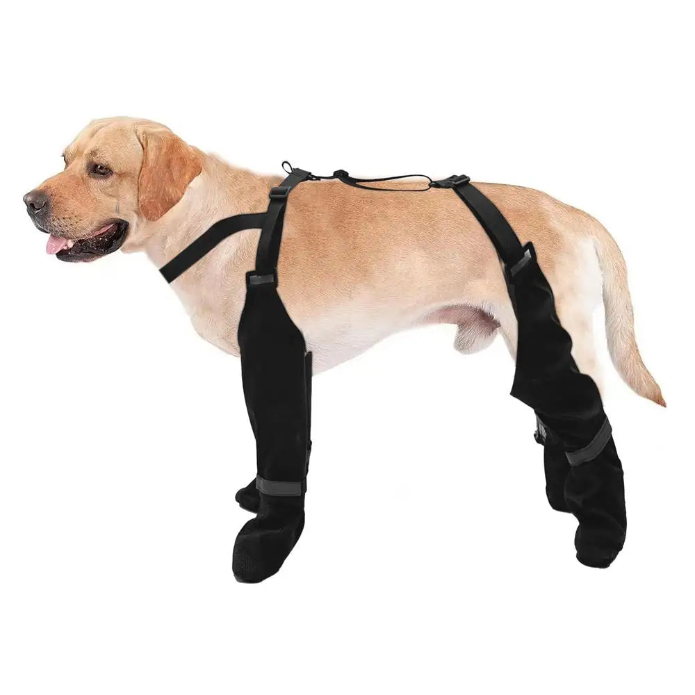 Reflective Dog Boots Shoes For Dogs Non-slip Pets Paws Protector Adjustable Walking Shoes Suspender Boots Outdoor Pet Sneakers