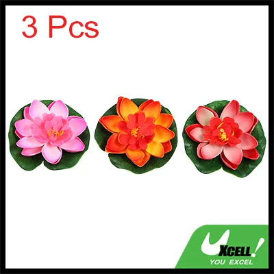 UXCELL 10cm Artificial Floating Lotus Flower Fake Lotus Plant Water Micro Landscape for Aquarium Garden Fish Tank Decoration