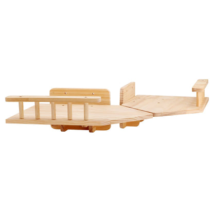 Wall Mounted Cat Climbing Shelves For Cat Corner Step With Guardrail Arch Platform Suit for Kitten Relax Non-slip & Widen Step