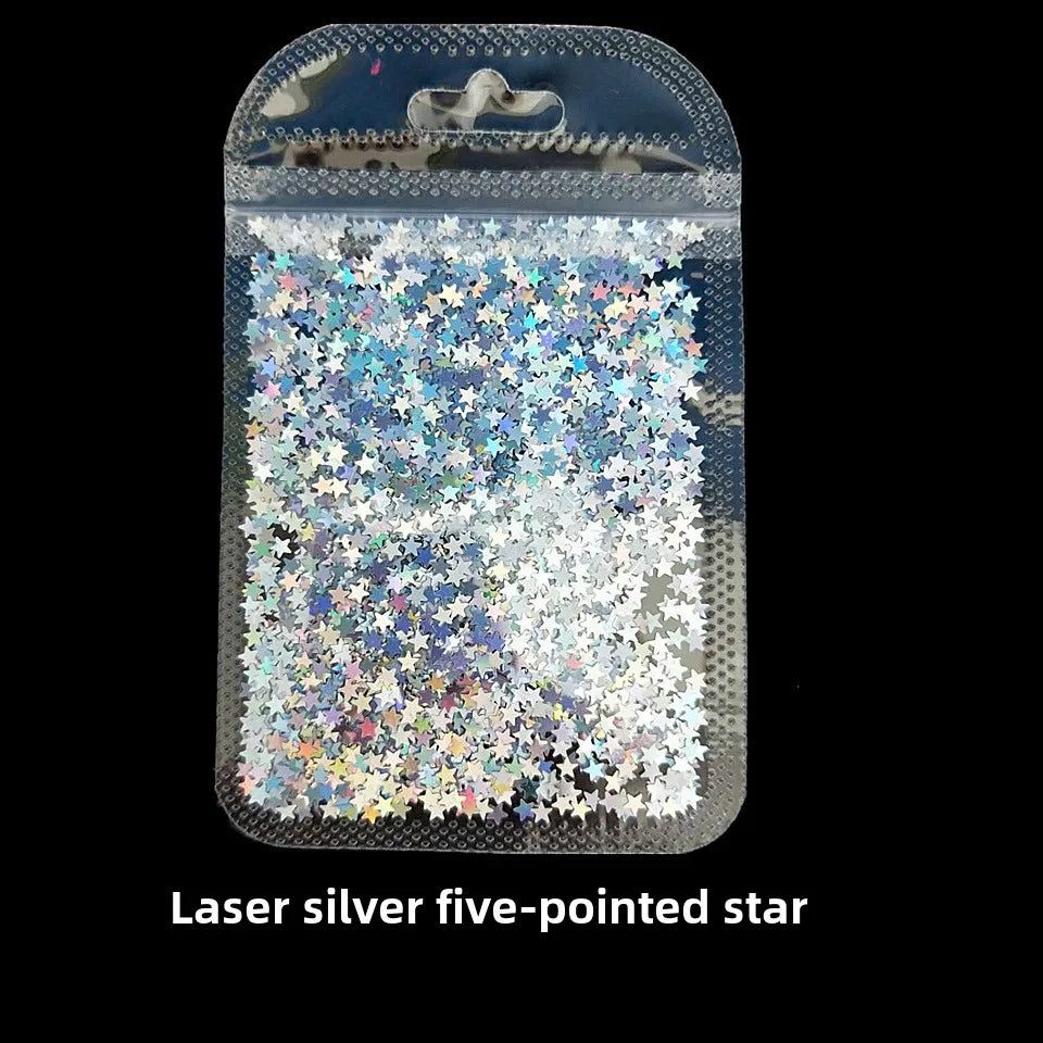 Cross-border Supply 10G BaG Laser Sequins Laser Four-pointed Star Butterfly Star DIY Crystal Glue Material