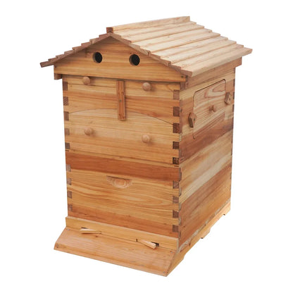 Beehive Automatic Obtain Honey Bee hive 7pcs Auto Super Frames Food-Grade Suitable Beekeeper Starter(Unassembled)