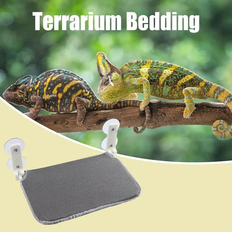 Reptile Window Perch Foldable Suction Cup Hammock Reusable Lizard Bed Breathable Chameleon Perch for Resting Sleeping Playing