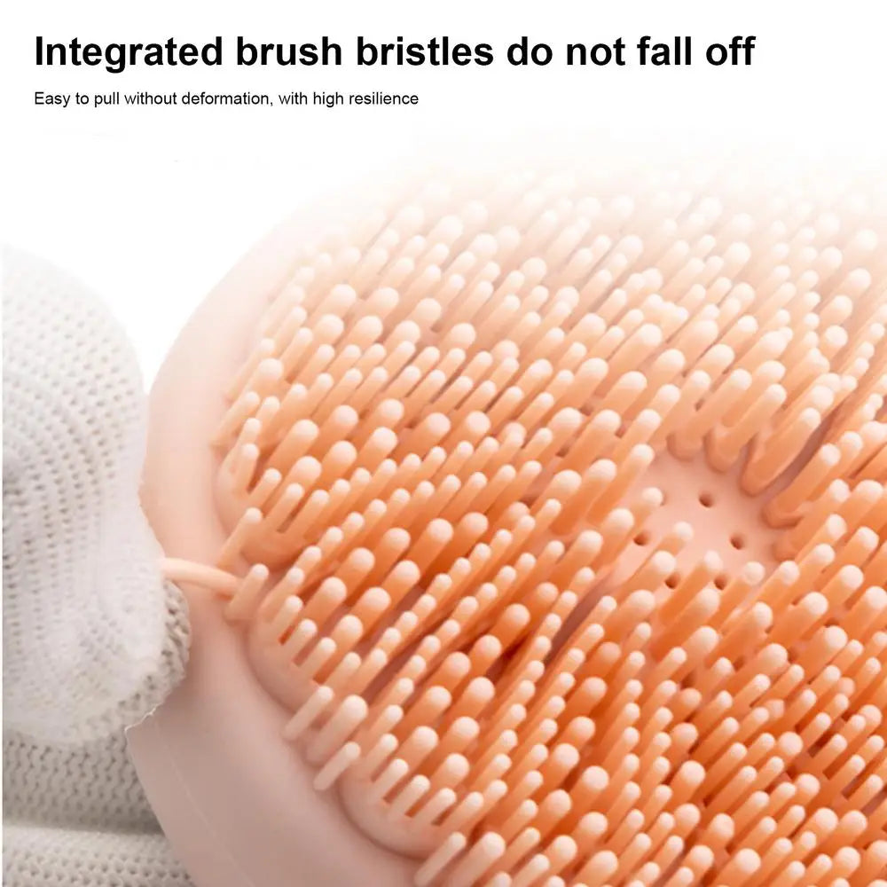 Dog Bath Scrubber Silicone Pet Shower Brush With Shampoo Dispenser Small Large Pet Hair Brush For Long Short Haired Cats Dogs