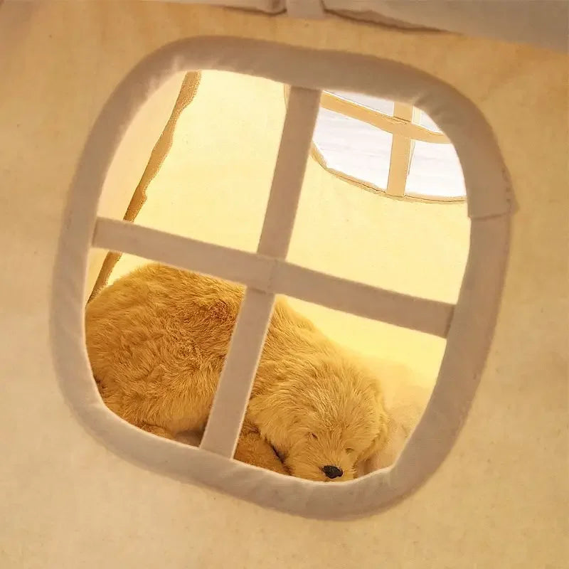 NK0 Internet celebrity ins pet tent teddy kennel corgi dog bed cat litter four seasons medium and small dog semi-closed removabl