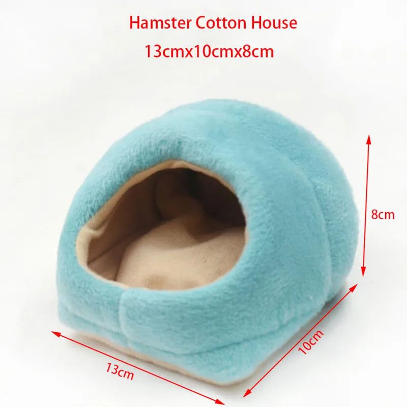 Pet Cage For Hamster Bed House Winter Warm Coral Velvet Nest Small Animals Mat House Cage Pet Sleeping Bag Supplies Mice Rat Nes