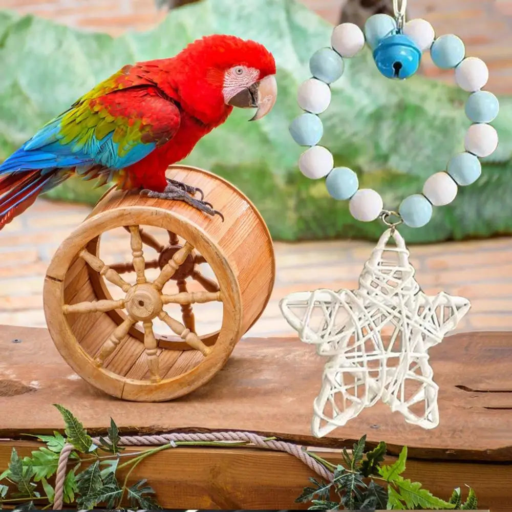 Parakeet Toys Parrot Cage Bite Toys For Cockatoos African Grey Macaws Love Birds Fun And Durable Bird Puzzle Toys For Bird