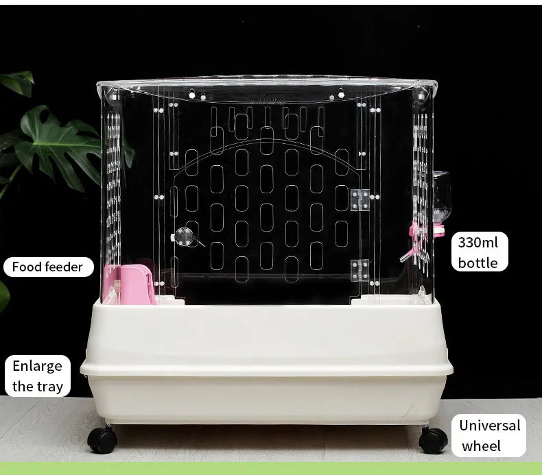 Indoor house acrylic  rabbit Chinchilla cage luxury cage for small animals pet house