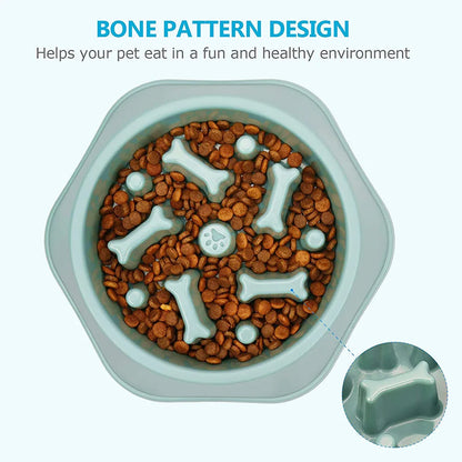 Slow Feeder Dog Bowls Slow Eating Pet Bowls Puzzle Anti-Gulping Interactive Bloat Durable Preventing Choking Healthy Dogs Bowl