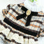 High Collar Small Dog Clothes Plaid Woolen New Year Autumn Winter Brown Overalls for Cats Maillard Fashion Girl Chihuahua Dress
