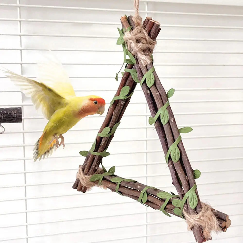 Bird Cage Hammock Swing Toy Woven Cage Hammock Parrot Swing Toy Teeth Care Bird Climbing Hammock Playing For Parrots Parakeets