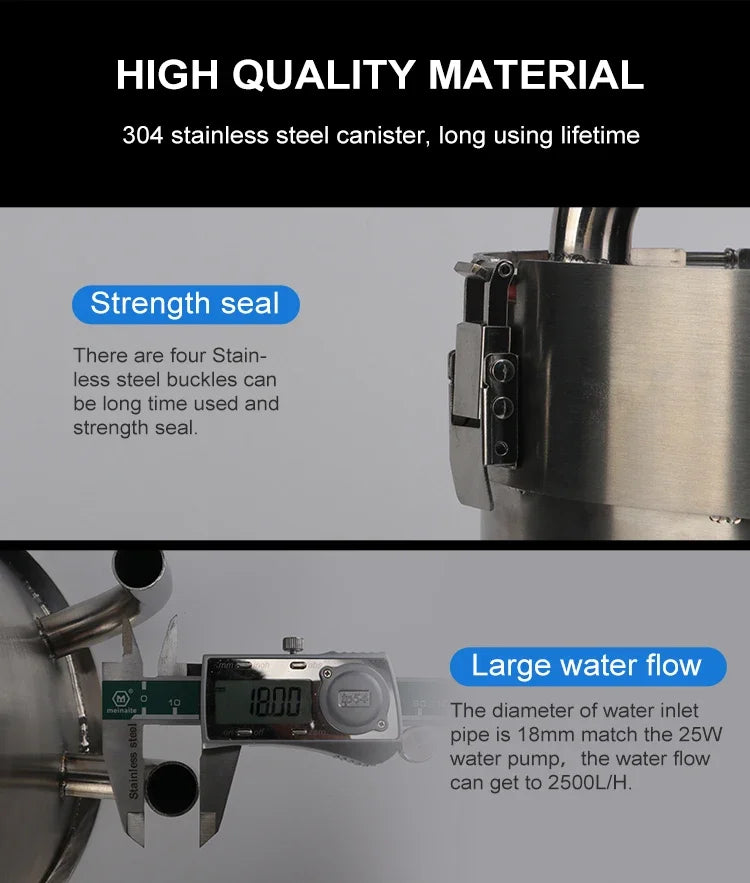 Premium Quality Aquarium Canister Stainless Steel Pro External Canister Filter ADA Style Fish Tank Filter Bucket filtro acuario