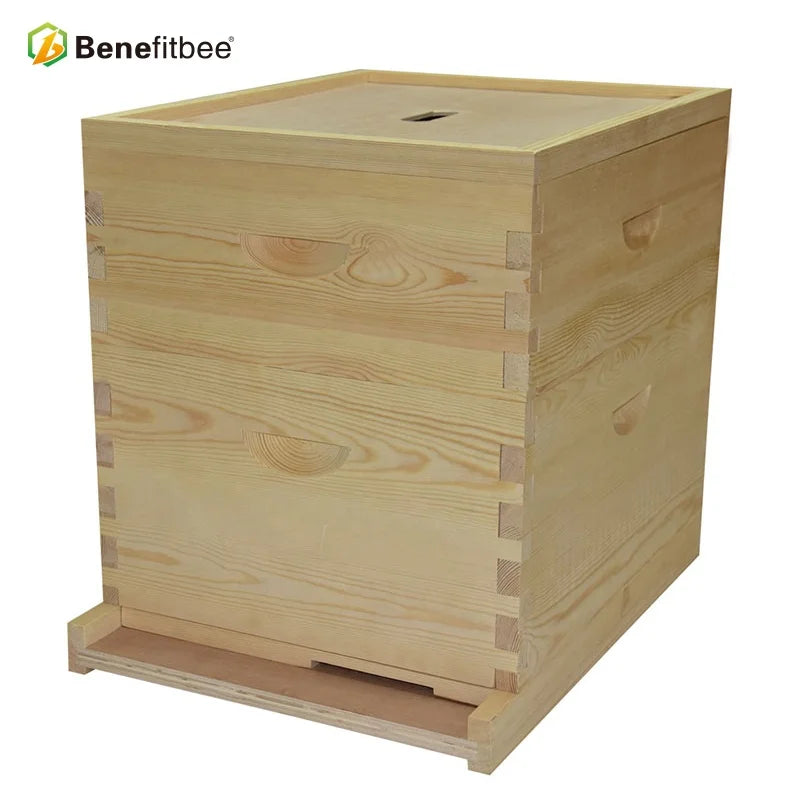 Benefitbee apicultural equipments bee box wooden langstroth hive for beekeeping