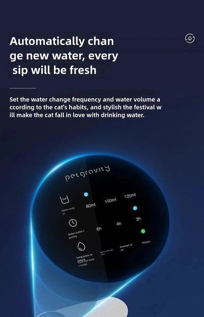 Dispenser cat water fountain Moving water unplugged Automatic water feeder pet dog drinker pet feeder cat fountain