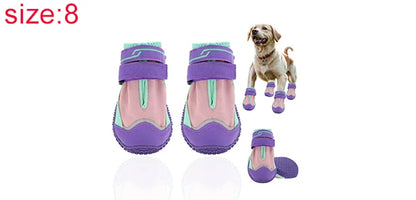 UXCELL 4pcs Casual Dog Shoes Waterproof Anti-Slip Dog Shoes Dog Boots Paw Protectors Outdoor Walking Protector Pets Shoes