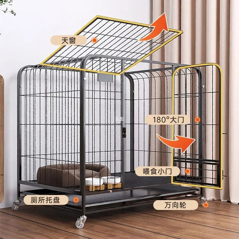 Dog Cage Large Dog Small to Medium Dog Golden Retriever Labrador Corgi Side Ranch with Toilet Separation Indoor Household Nest