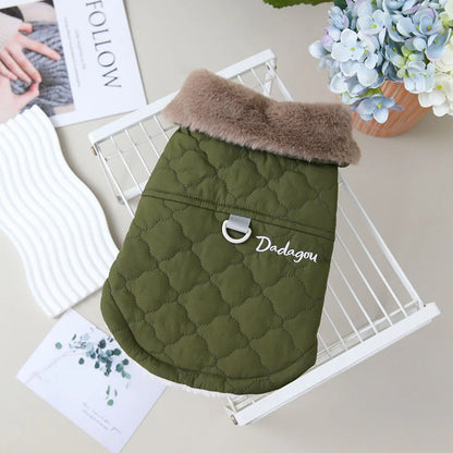 Winter Warm Fur Collar Dog Jacket Windproof & Waterproof Dog Clothes for Small Dogs Puppy Vest Chihuahua Yorkie Coat Pet Costume