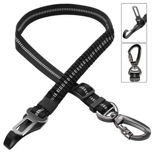 Dog Seatbelt Updated 3-in-1 Pet Car Seat Belts for Dogs Car Tether with Clip Hook Bungee Dogs Safety Belt with Swivel Carabiner