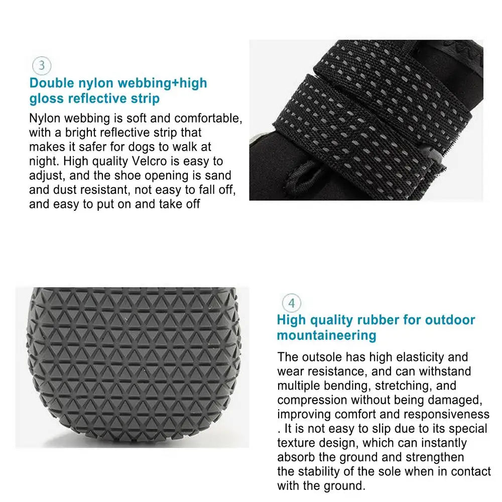 Dog Booties Puppy Booties For Outdoor 4PCS Waterproof Dog Booties Paw Protector For Summer Hot Pavement Winter Snowy Day Outdoor