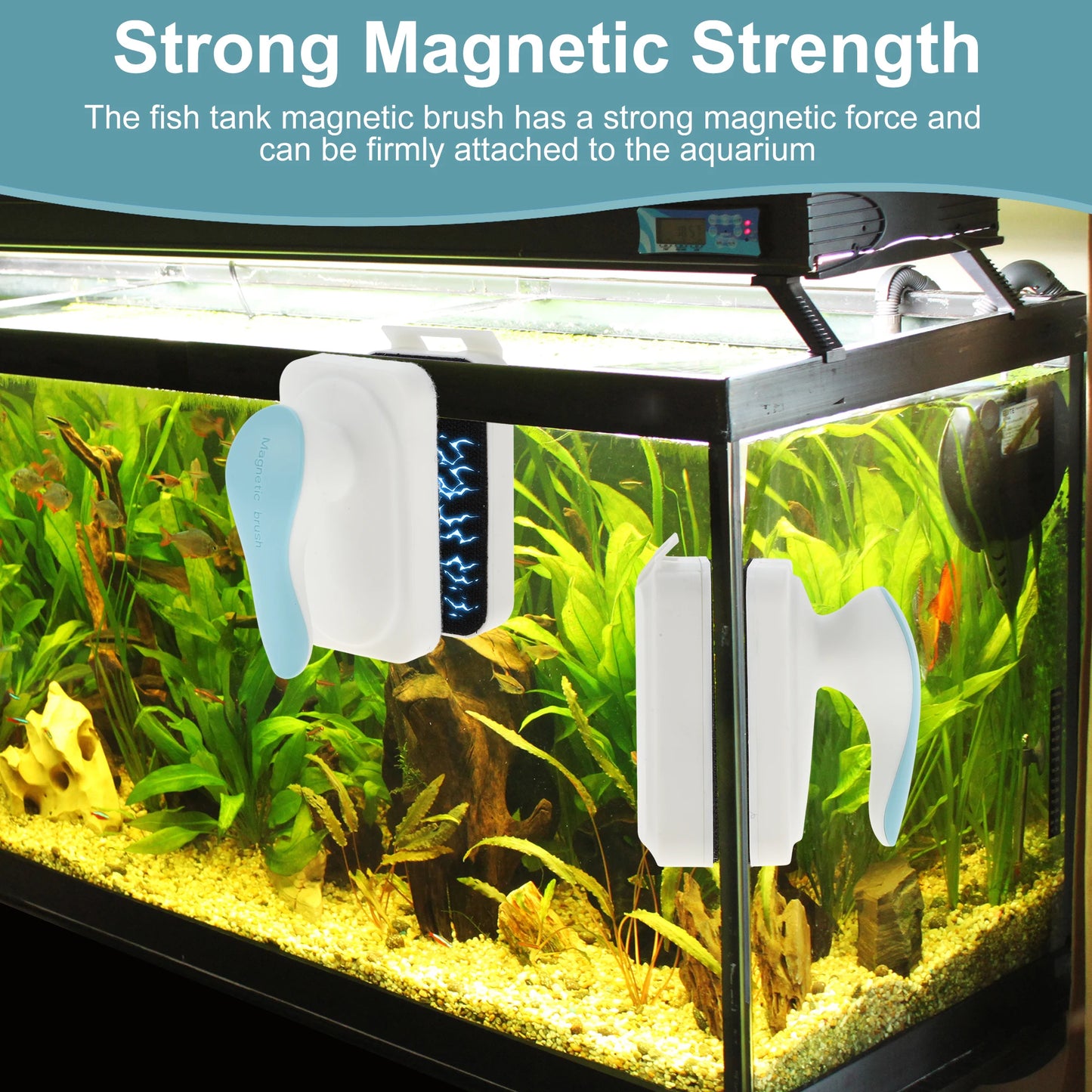 UXCELL 1 Set Aquarium Magnet Fish Tank Glass Cleaner Floating Algae Magnetic Cleaner Brush for Fish Tank Cleaning Tools