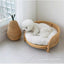 South East Asia Natural Indonesian True Rattan Teddy Nest Summer Cool Round Pomeranian Small Pet Cat Dog Kennel
