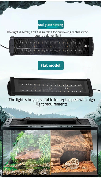 UVA+UVB Reptile Full Spectrum LED Light Turtle Lizard Snake Terrarium Sunbathe Heat Lamp 10.0 20.0 Sun Lamp Sunbathe Heat Lamp