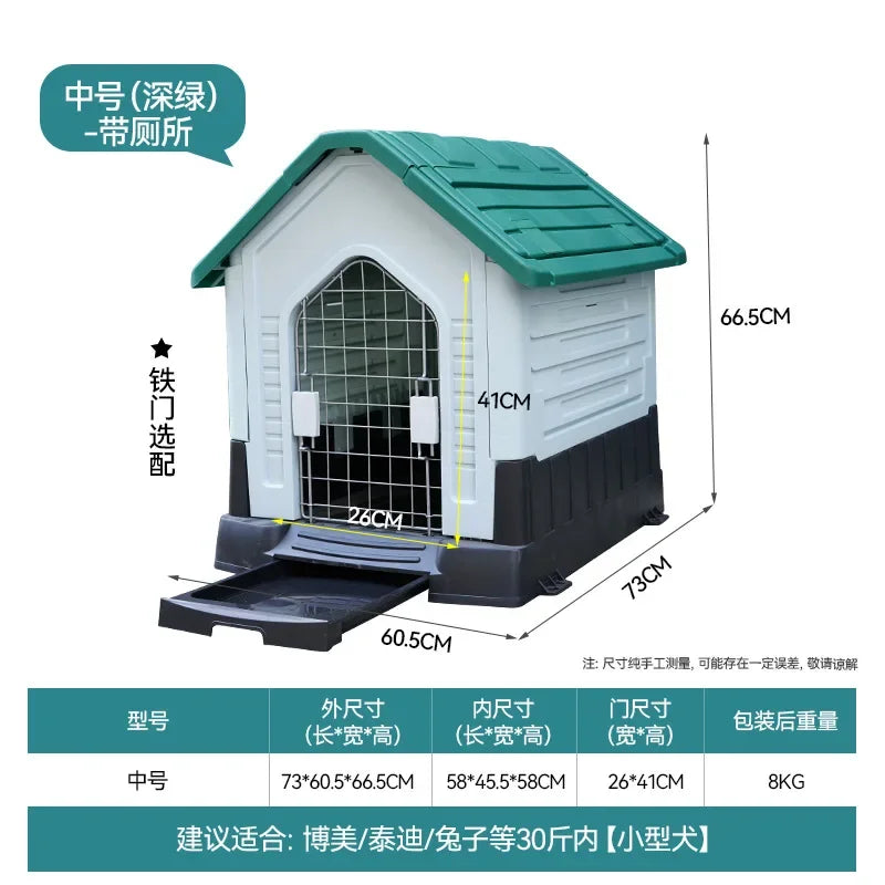 New Dog House Outdoor Waterproof Kennel All Seasons Indoor Dog House Outdoor Rainproof Sunscreen Medium and Large Dogs.