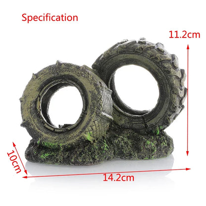 Artificial Aquarium Decoration Old Car Ornament Submarine Decor Resin Landscaping House for Fish Accessories for Aquarium Stuff