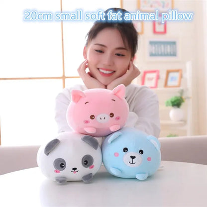 Super Soft Animal Cartoon Pillow 20cm Cute Fat Pig Cat Bear Plush Toy Stuffed Lovely Throw Doll Kids Birthyday Gift