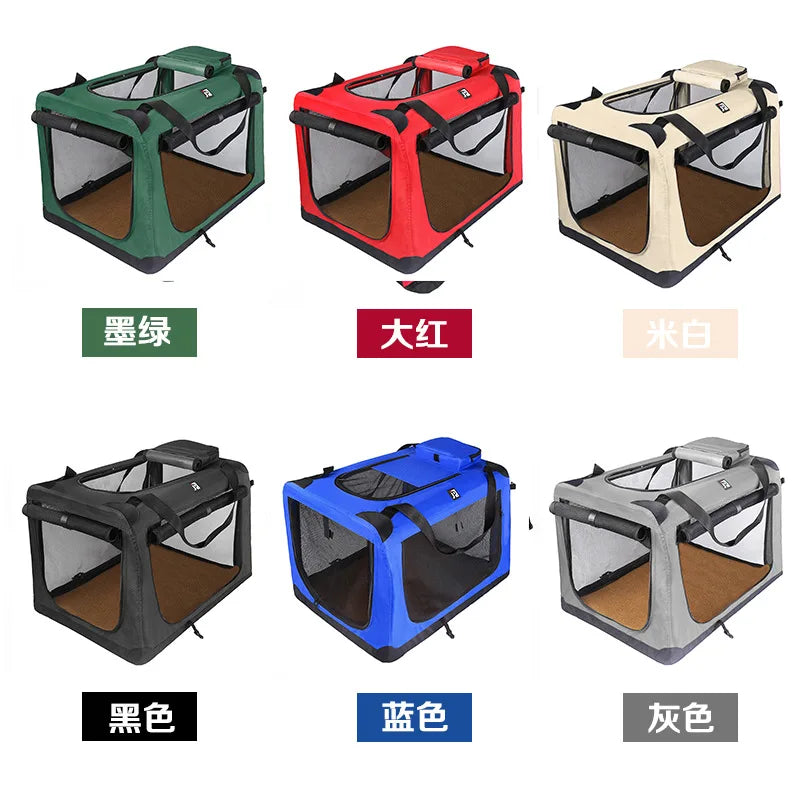 Direct sales pet folding cage portable car dog cage pet bag  kennel outdoor travel