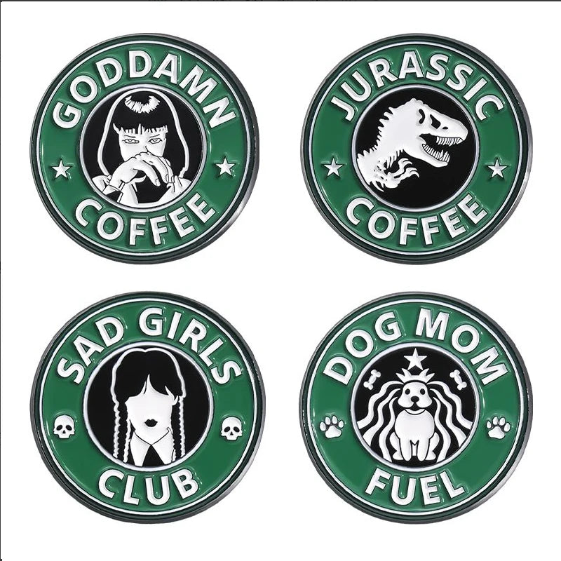 Funny Animal Sets Enamel Pins Cartoon Anime Figure Ghost Spooky Cute Cat Bird Brooches Backpack Lapel Badge Punk Jewelry Gifts