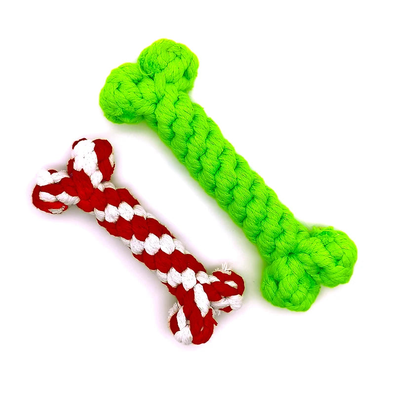 Cotton Pet Toy Chew Teething Rope Knot BonesToys For Dog Tooth Clean Ball Bite-Resistant  Dog Chew Puppy Training InteractiveToy