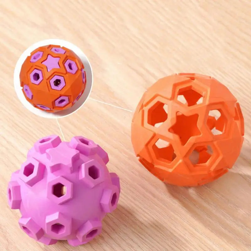 Pet Sound Toys Dog Toy Ball Rubber Hollowed Star Shape Squeaky Balls for Dogs Portable Bite Resistant Training Playing Supplies