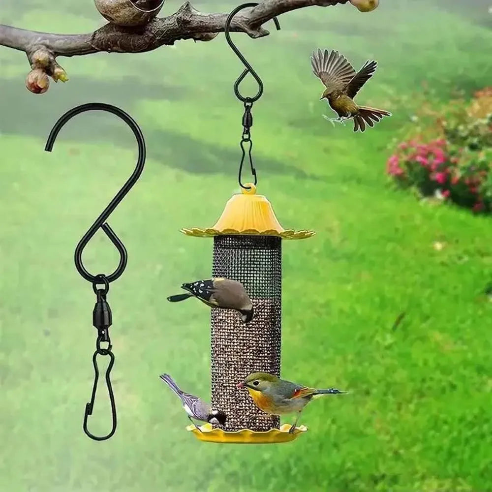 8PCS Stainless Steel S-type Wind Chime Hook can be Rotated Hook Clip Suitable for Wind Chime, Billboard, Hanging Bird Cage