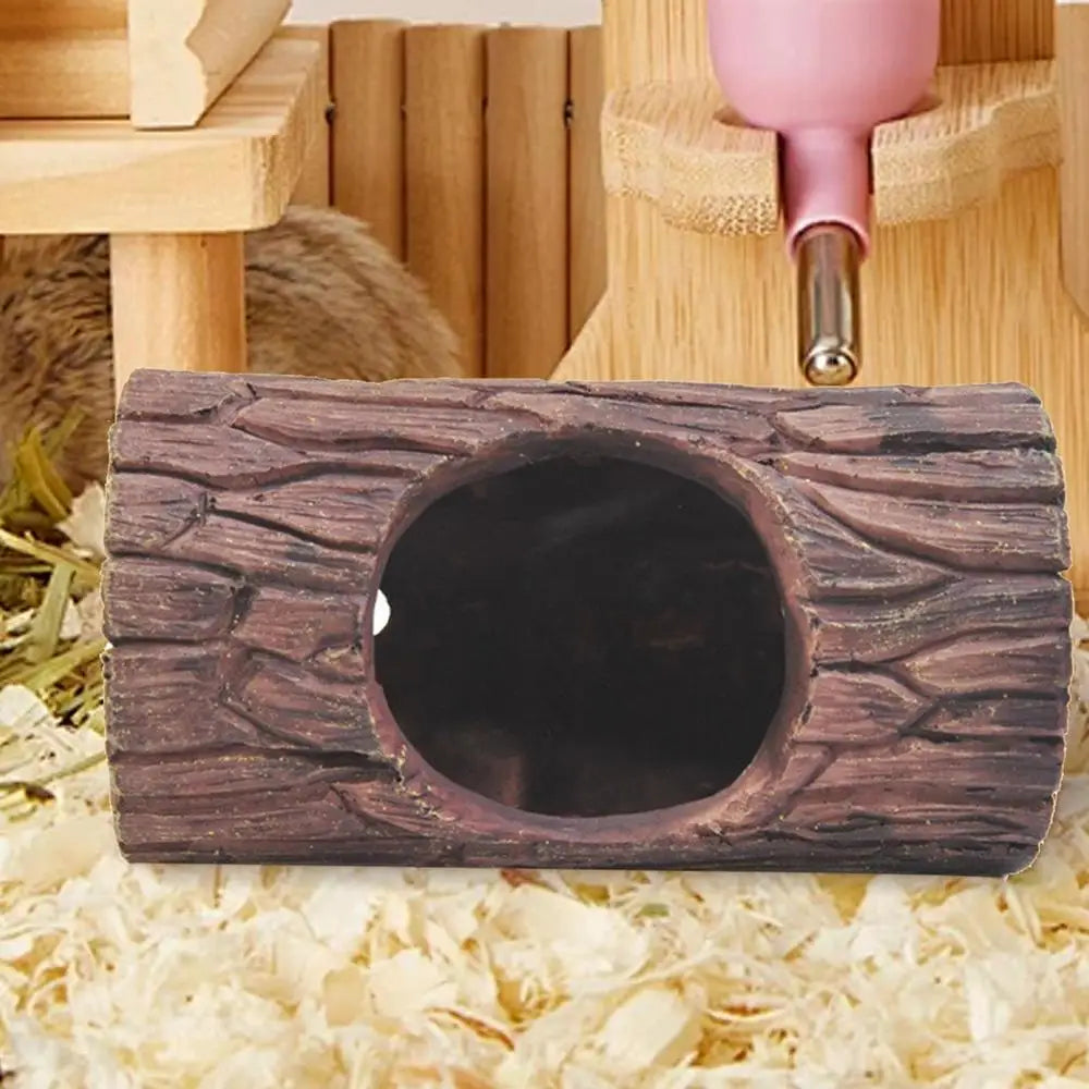 Reptile Tree Hide Resin Lizard Sleeping Cave Hollow Simulation Log Hide Waterproof Habitat Shelter Decor Realistic Tank Decor