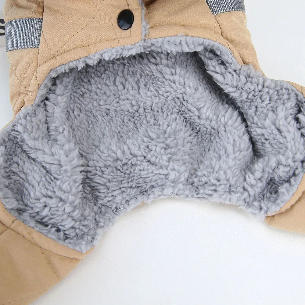 Windproof Dog Jumpsuit Coat Winter Dog Clothes Warm Fur Collar Puppy Cotton Jacket for Small Medium Dogs Pet Chihuahua Costume