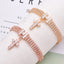 AAA Zircon Cross Cat Accessories Pet Necklace Adjustable Rose Gold Collar for Small Medium Puppy All Season Birthday Neck Gear