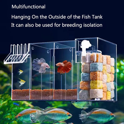 Fish Tank External Filter Box Acrylic Filter Dry and Wet Separation 4 in 1 Small Silent External Suspend Aquarium Drip Overflow