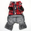 Black Dog Denim Jumpsuit Plaid Shirt Overalls for Dogs, Spring Clothes for Small Dogs Puppy Yorkie Jeans Jacket Pet Apparel